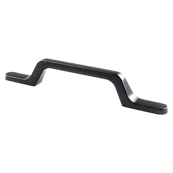 Rei Möbelgriff - Lochabstand: 96 mm, Aluminium, Graphit - Schwarzer, eckiger Möbelgriff.