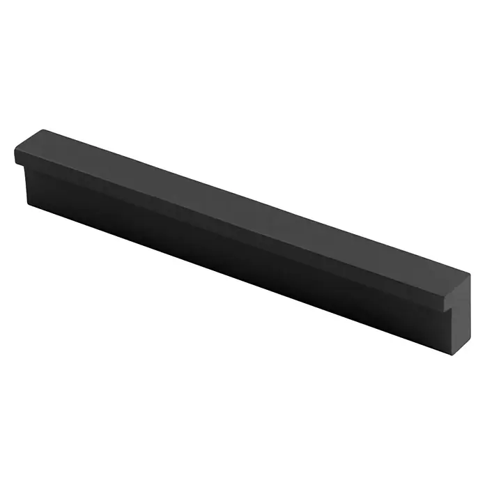 Rei Möbelgriff - Lochabstand: 128 mm, Aluminium, Schwarz, Industrie, L x B x H: 150 x 11 x 17 mm - Langer, matter schwarzer Möbelgriff mit modernem Griffprofil.