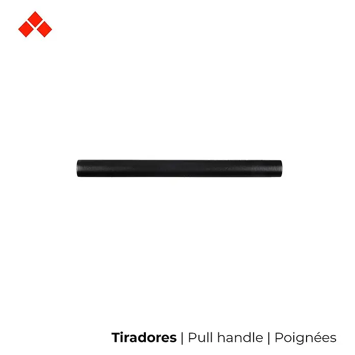 Rei Möbelgriff - Lochabstand: 96 mm, Stahl, Schwarz, Rund, L x B x H: 136 x 12 x 32 mm - Matt schwarzer zylindrischer Ziehgriff.