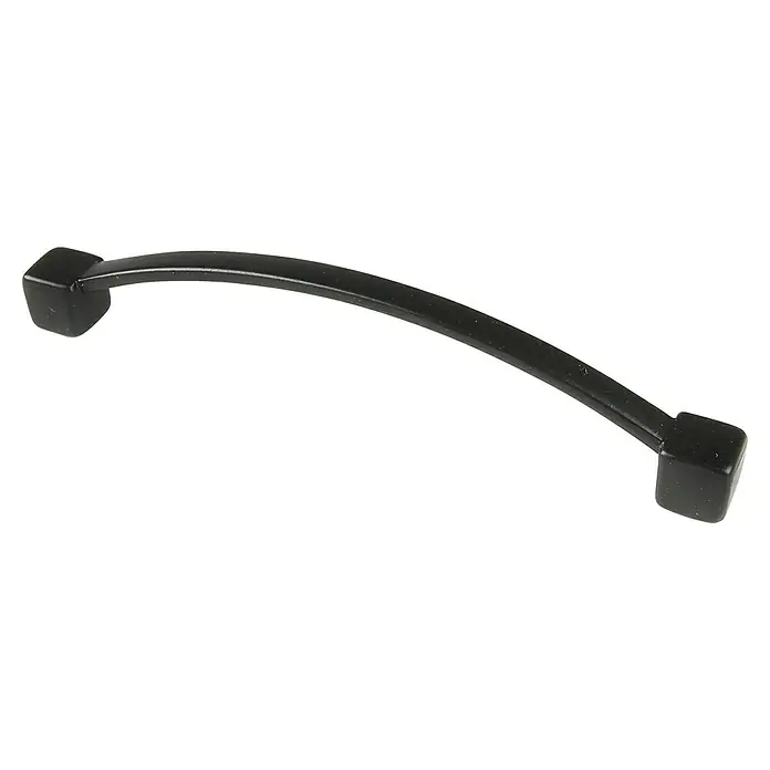 Rei Möbelgriff - Lochabstand: 96 mm, Sonstige, Schwarz, L x B x H: 103 x 10 x 19 mm - Schwarzer, gebogener Möbelgriff mit quadratischen Enden.