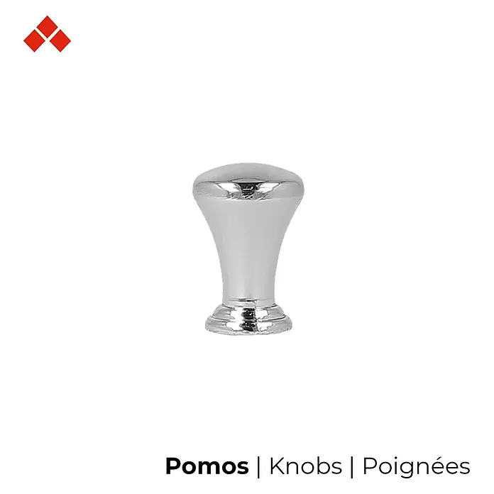 Rei Möbelknopf - Durchmesser: 15 mm, Chrom, Glanzgrad: Glänzend - Polierter Chrom-Möbelknauf mit schlankem, konischem Design.
