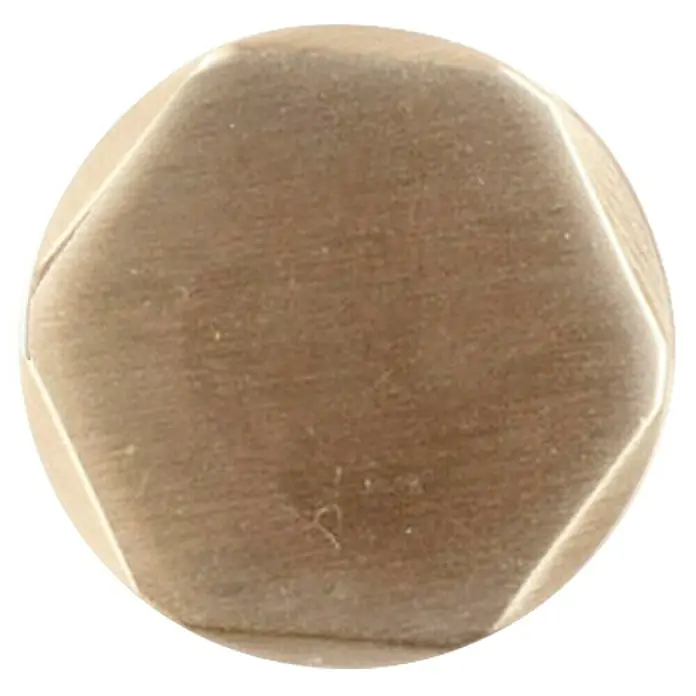 Rei Möbelknopf - Durchmesser: 30 mm, Gold - Sechskantiger metallischer Schraubenkopf mit gebürsteter Messing-Optik.