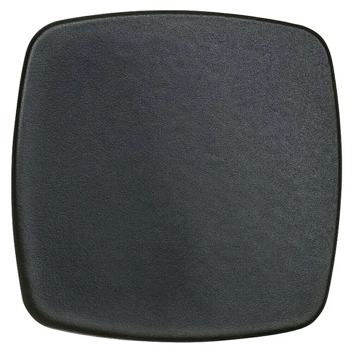 Rei Möbelknopf - Durchmesser: 42 mm, Schwarz - Matt dunkelgraue quadratische Platte mit abgerundeten Ecken.