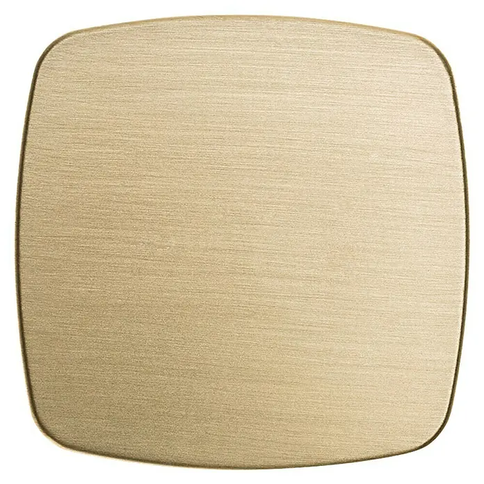 Rei Möbelknopf - Durchmesser: 42 mm, Gold - Gebürstete Messingplatte mit abgerundeten Ecken.