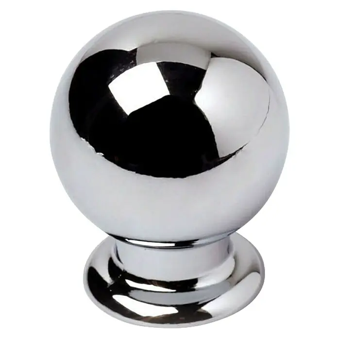 Rei Möbelknopf - Durchmesser: 24 mm, Aluminium, Chrom - Glänzender verchromter kugelförmiger Schrankknopf.