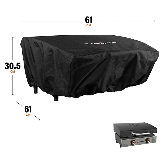 Blackstone Grill-Schutzhülle - Passend für: Blackstone Plancha-Grill 22", Polyester - Schwarze Stoff-Grillabdeckung mit Maßen 61 x 61 x 30,5 cm.