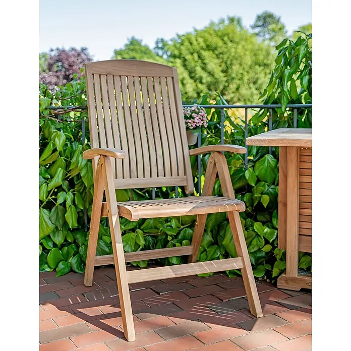 Kai Wiechmann Gartenstuhl - Teakholz, Klappbar, Naturbelassen, B x T x H: 63 x 77 x 110 cm
