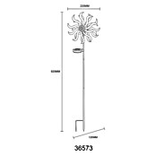 Globo Dekorativna solarna svjetiljka  (D x Š x V: 220 x 120 x 920 mm, Topla bijela, IP44, Zlatna) | BAUHAUS