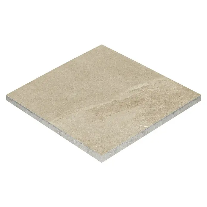 Momastela Feinsteinzeugfliese 2.0 Concept - 60 x 60 cm, Beige - Beige Fliese in Steinoptik, einzelnes Stück mit texturierter Oberfläche und Dicke.