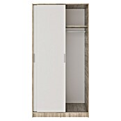 Meka Block Armario de puertas correderas K-511 (L x An x Al: 50 x 100 x 200 cm, Blanco Liso/Roble Cortez) | BAUHAUS