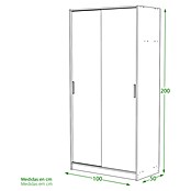 Meka Block Armario de puertas correderas K-511 (L x An x Al: 50 x 100 x 200 cm, Blanco Liso/Roble Cortez) | BAUHAUS