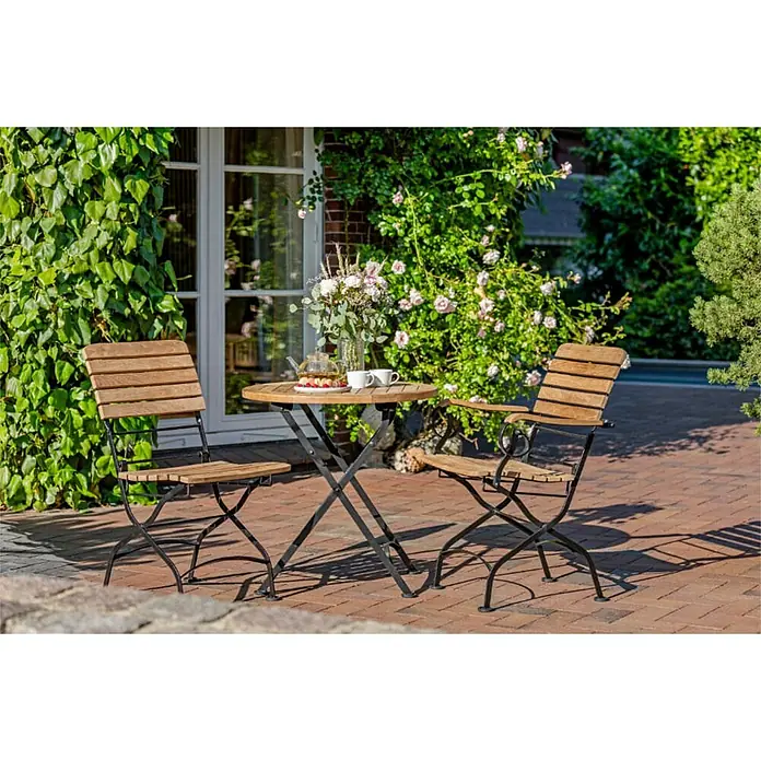 Kai Wiechmann Gartenstuhl - Teakholz, Klappbar, Naturbelassen, B x T x H: 45 x 60 x 89 cm