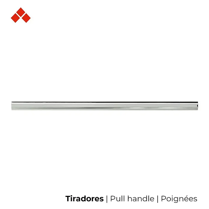 Rei Möbelgriff - Lochabstand: 160 mm, Aluminium, Chrom, L x B x H: 190 x 9 x 17 mm - Elegante, silberfarbene Metall-Griffstange für Schubladen oder Schranktüren.