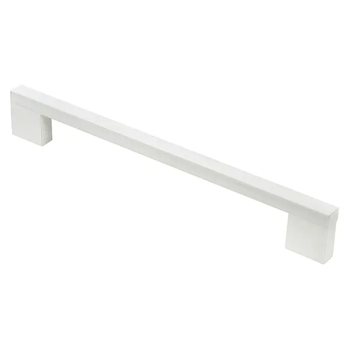 Rei Möbelgriff - Lochabstand: 192 mm, Aluminium, Weiß, L x B x H: 227 x 9 x 27 mm - Weißer rechteckiger Stangengriff für Schränke oder Schubladen.