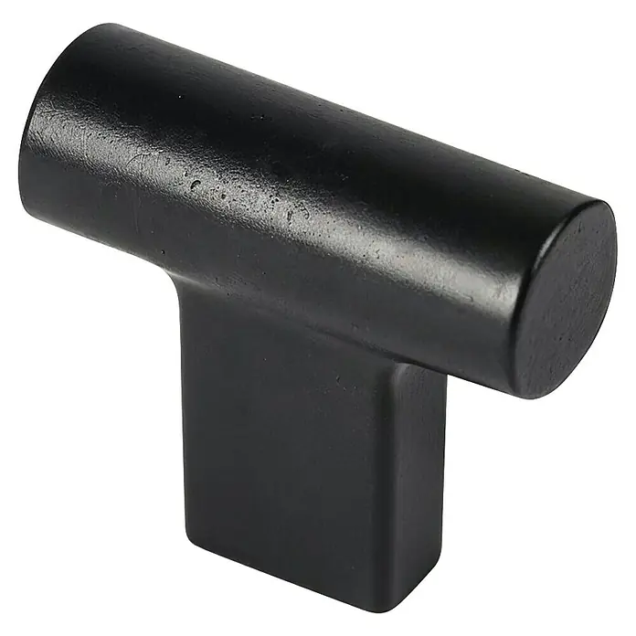 Rei Möbelknopf - Ø x L: 12 x 33 mm, Schwarz - Schwarzer T-Griff für Schränke und Schubladen.