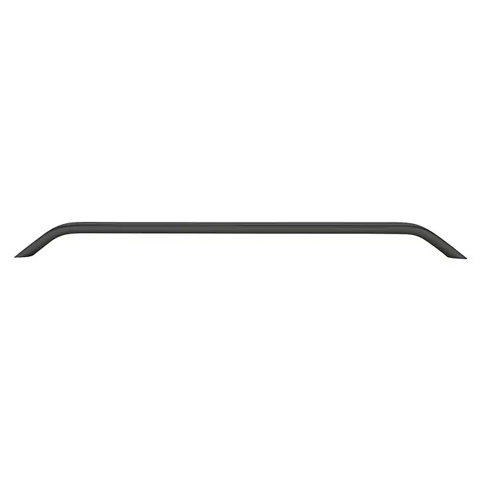 Rei Möbelgriff - Lochabstand: 320 mm, Aluminium, Schwarz, Gebogen - Dunkelgraue Fahrzeug-Dachreling mit gebogenen Enden.