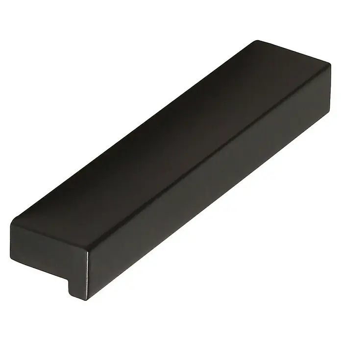 Rei Möbelgriff - Lochabstand: 32 mm, Aluminium, Schwarz, Industrie, L x B x H: 88 x 12 x 17 mm - Dunkler rechteckiger Stangengriff für Möbel.