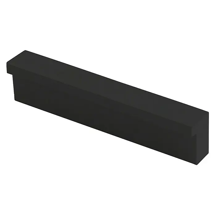 Rei Möbelgriff - Lochabstand: 32 mm, Aluminium, Schwarz, Industrie, L x B x H: 88 x 12 x 17 mm - Schwarzer rechteckiger Griff mit vertieftem Halt.