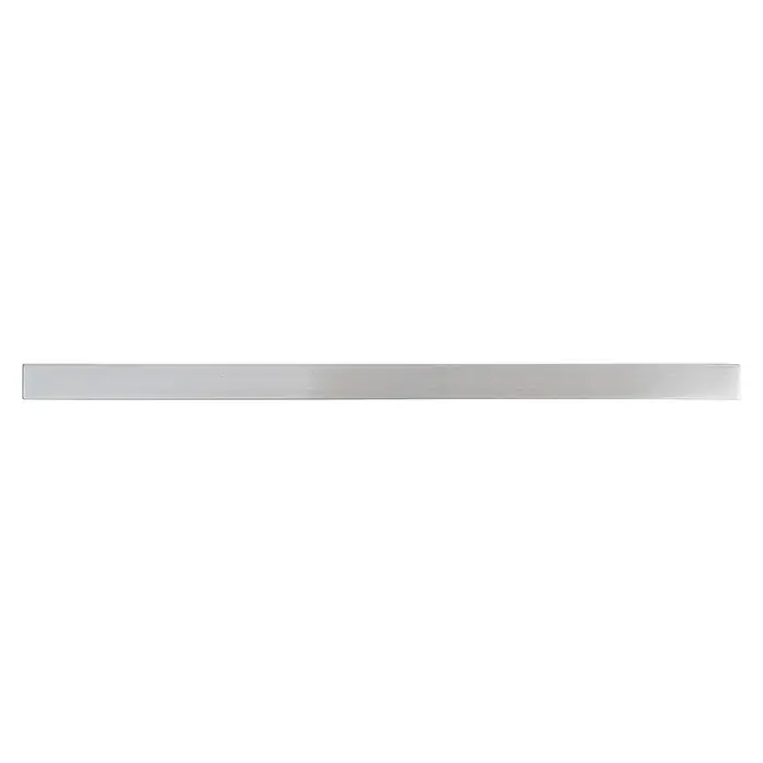 Rei Möbelgriff - L x B x H: 205 x 12 x 32 mm, Lochabstand: 192 mm, Stahl, Nickel - Rechteckige graue Metallleiste mit gebürsteter Oberfläche.