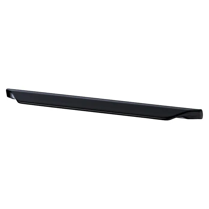 Rei Möbelgriff - Lochabstand: 160 mm, Aluminium, Schwarz - Elegante dunkelgraue Schrankgriff mit glattem, gebogenem Design.