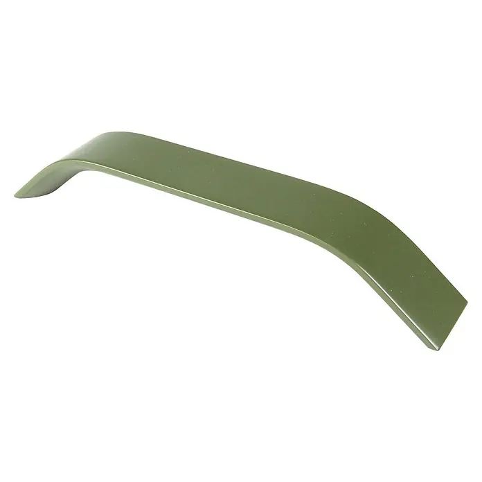 Rei Möbelgriff - Lochabstand: 160 mm, Aluminium, Grün, Gebogen - Gebogener, flacher olivgrüner Kunststoffstreifen.