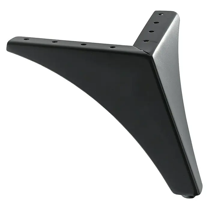 Hettich Möbelfuß Deva - L x B x H: 12 x 7,5 x 16 cm, Traglast: 50 kg, Stahl, Schwarz - Schwarzes Metallmöbelbein mit Löchern zur einfachen Montage und einem modernen, dreieckigen Design. Ideal für Sofas und Sessel.