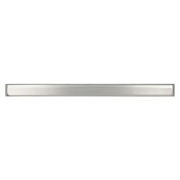Rei Möbelgriff - Lochabstand: 64 mm, Aluminium, Chrom, Industrie, L x B x H: 120 x 12 x 18 mm - Glänzende, hellgraue Rechteckfliese mit feiner Oberflächenstruktur.