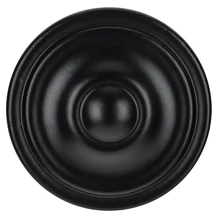 Rei Möbelknopf - Ø x H: 35 x 26 mm, Schwarz - Schwarzer runder Möbelakzent mit konzentrischen erhabenen Ringen.