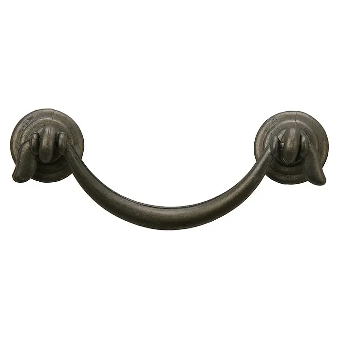 Rei Möbelgriff - Lochabstand: 64 mm, Sonstige, Antikes Messing, L x B x H: 82 x 32 x 15 mm - Dunkler antiker Metall-Bügelgriff für Schubladen.