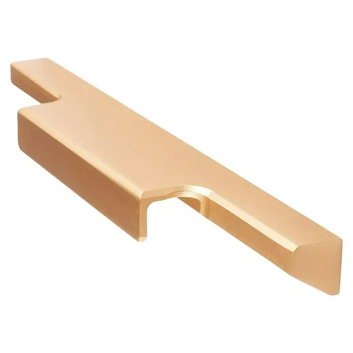 Rei Möbelgriff - Lochabstand: 128 mm, Aluminium, Orange Gold - Mattgoldenes L-Profil integrierter Möbelgriff.