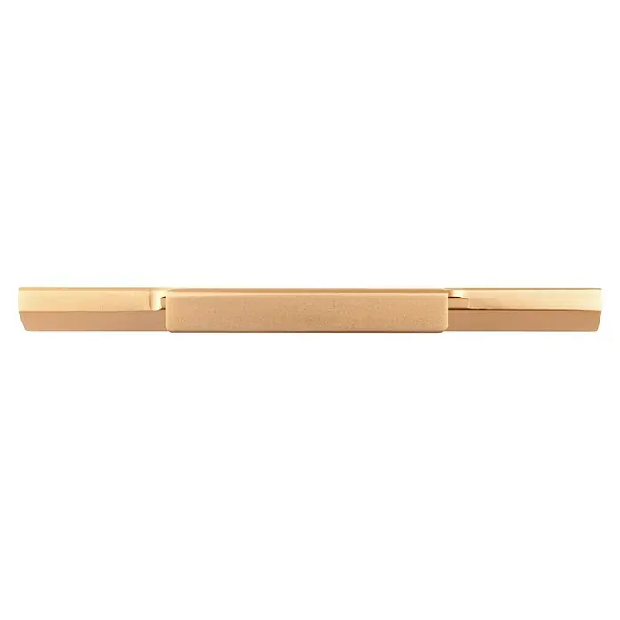 Rei Möbelgriff - Lochabstand: 128 mm, Aluminium, Orange Gold - Eine rechteckige, goldfarbene Schachtel mit subtilem Metallglanz.