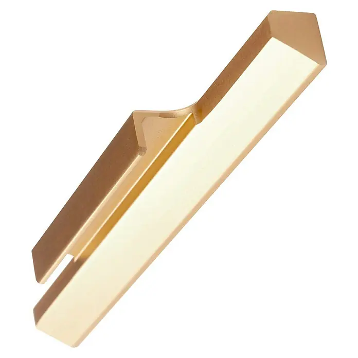 Rei Möbelgriff - Lochabstand: 160 mm, Aluminium, Orange Gold - Hellgoldenes Winkelprofil mit facettiertem Ende und vertiefter Nut.