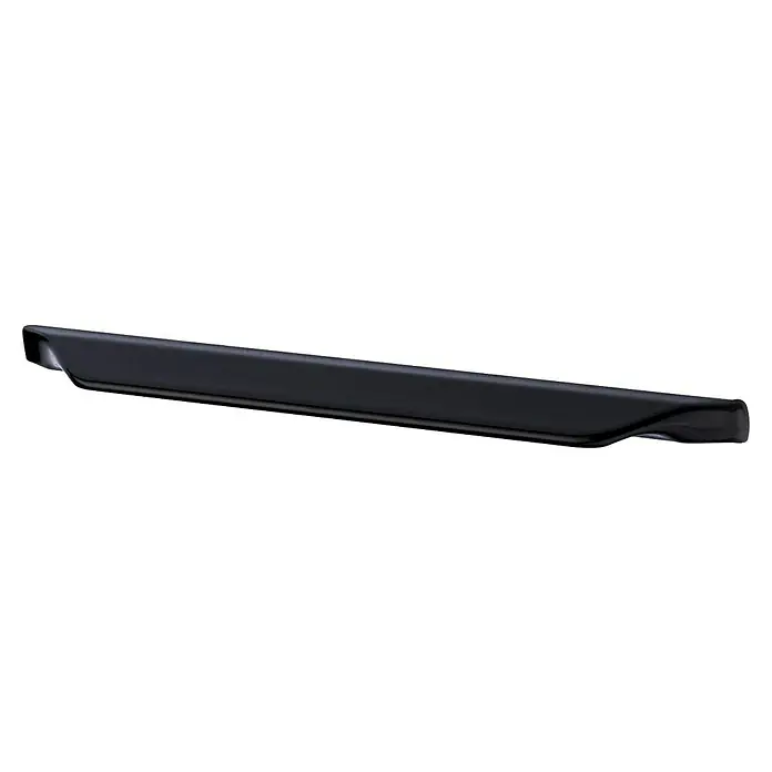 Rei Möbelgriff - Lochabstand: 128 mm, Aluminium, Schwarz - Schlanker, dunkler, glänzender Griff oder Zierleiste mit glattem, gebogenem Design.
