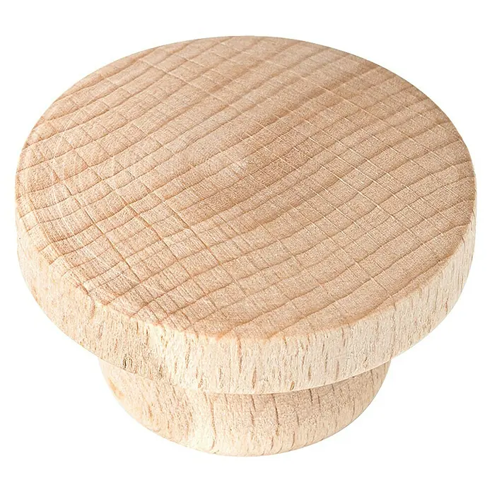 Rei Möbelknopf - Durchmesser: 38 mm, Holz, Buche, L x H: 38 x 22 mm - Heller Holzknopf oder Zierstopfen mit sichtbarer Maserung.