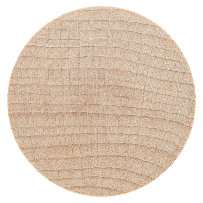 Rei Möbelknopf - Durchmesser: 38 mm, Holz, Buche, L x H: 38 x 22 mm - Heller, runder Holzstopfen mit sichtbarer Maserung, für Möbel.
