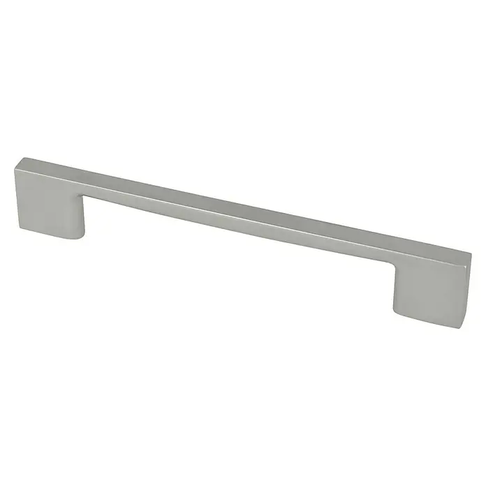 Rei Möbelgriff - Lochabstand: 128 mm, Aluminium, Nickel, Modern - Schlanker, rechteckiger, silbergrauer Metallgriff für Schränke oder Schubladen.