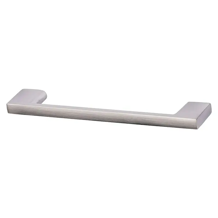 Rei Möbelgriff - Lochabstand: 128 mm, Aluminium, Nickel, Modern - Moderner Griff aus gebürstetem Metall in Silber-Grau.