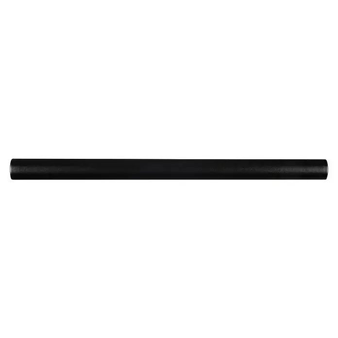 Rei Möbelgriff - Lochabstand: 128 mm, Stahl, Schwarz, Rund, L x B x H: 168 x 12 x 32 mm - Schwarzes zylindrisches Objekt mit Textur.
