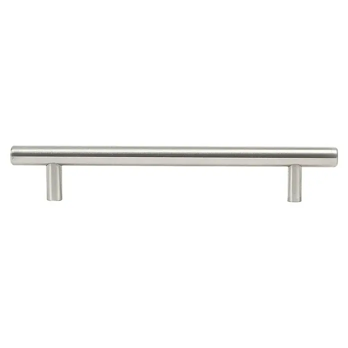 Rei Möbelgriff - Lochabstand: 160 mm, Stahl, Edelstahl, Rund, L x B x H: 168 x 12 x 32 mm - Gebürsteter Edelstahl T-Stangengriff für Schränke.