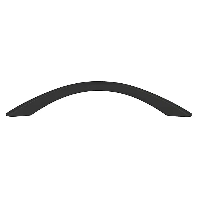 Rei Möbelgriff - Lochabstand: 128 mm, Aluminium, Schwarz, Design - Dunkelgrauer gebogener Griff mit glatter Oberfläche.