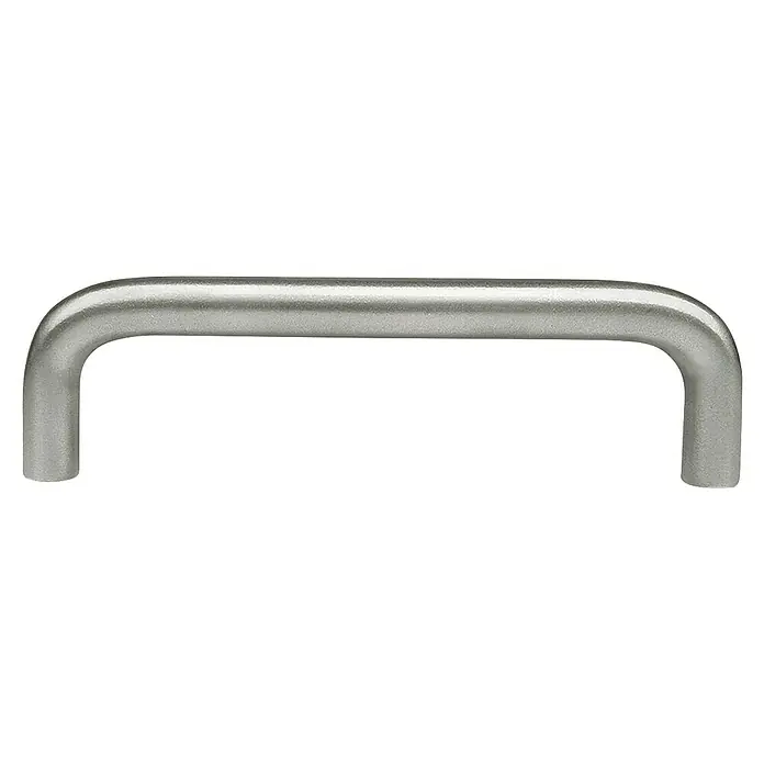 Rei Möbelgriff - Lochabstand: 96 mm, Stahl, Edelstahl, L x B x H: 103 x 8 x 33 mm - Gebürsteter silberfarbener Metallbügelgriff für Möbel.