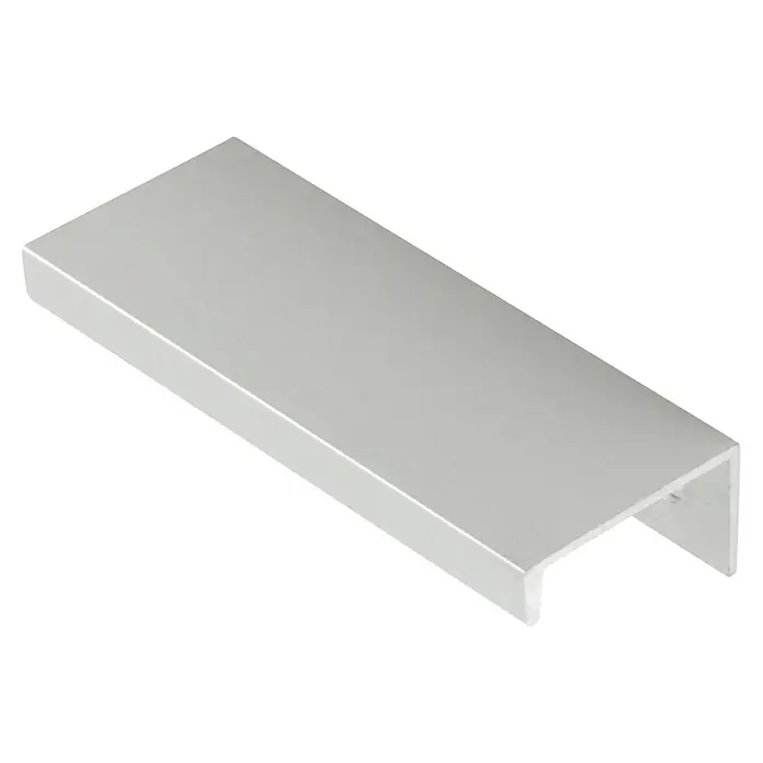 Rei Möbelgriff - Lochabstand: 64 mm, Aluminium, Silberfarben, L x B x H: 84 x 18 x 32 mm - Silberfarbenes Aluminium-U-Profil für Möbelgriffe oder Zierleisten.