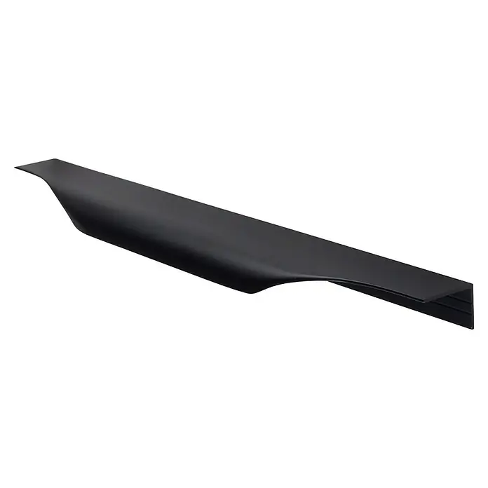 Rei Möbelgriff - Lochabstand: 256 mm, Aluminium, Schwarz - Schlanker, matt-schwarzer Möbelgriff mit gekrümmtem, integriertem Griff.