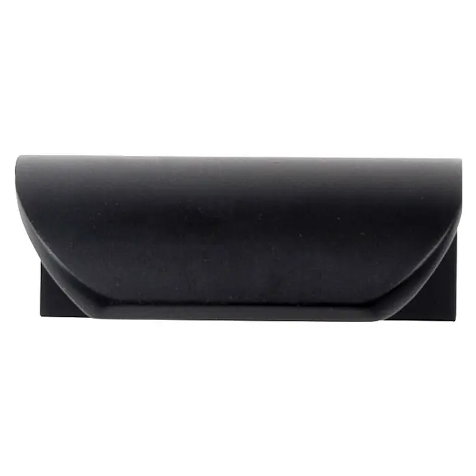 Rei Möbelgriff - Lochabstand: 32 mm, Aluminium, Schwarz, L x B x H: 52 x 18 x 40 mm - Eleganter schwarzer, gebogener Schubladengriff.