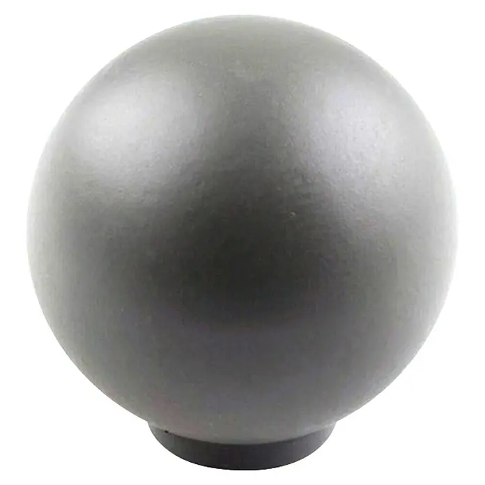 Rei Pomo para muebles 308 - Diámetro: 28 mm, Plástico, Gris ceniza - Pomo esférico gris mate con una base oscura.