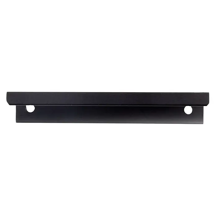 Rei Möbelgriff - Lochabstand: 96 mm, Aluminium, Schwarz, L x B x H: 106 x 18 x 32 mm - Schwarzer Metallprofilgriff mit zwei Befestigungslöchern.