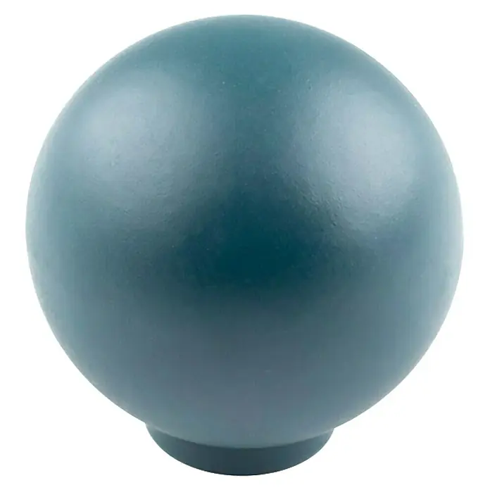 Rei Pomo para muebles 308 - Diámetro: 28 mm, Plástico, Azul - Pomo esférico azul petróleo mate para muebles.