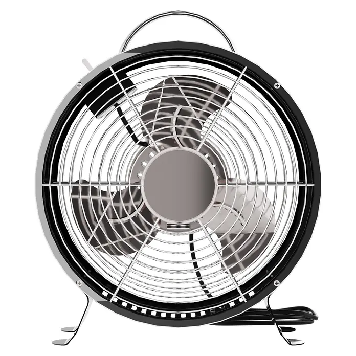 Voltomat Tischventilator Retro - Farbe: Schwarz, Silber, Durchmesser: 25 cm