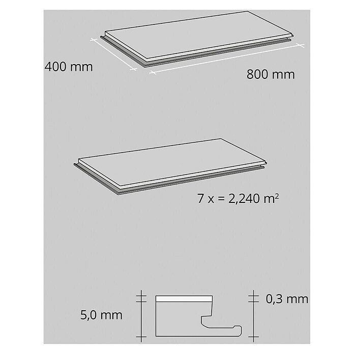 b!design Vinylboden SPC (Chiasso, Fliese, 800 x 400 x 5 mm) | BAUHAUS