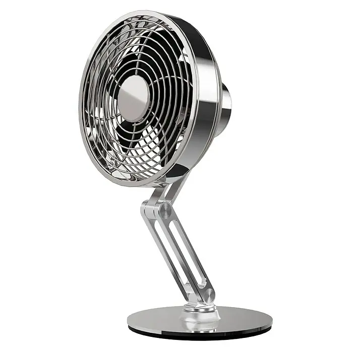 Voltomat Tischventilator Mini - Silber, 13 cm - Eleganter Schreibtischventilator aus silbernem Metall mit verstellbarem Standfuß.
